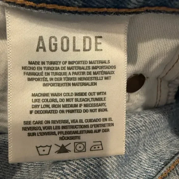 AGOLDE Criss Cross Upsized Jeans size 25 Straight‎ Leg High Rise - Picture 10 of 12